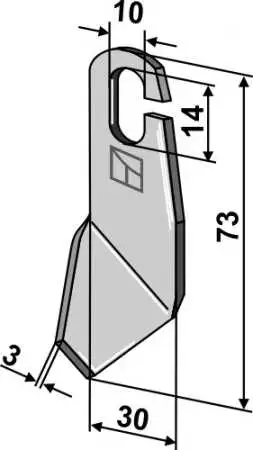Flügelmesser 73x30mm - rechte Ausführung
